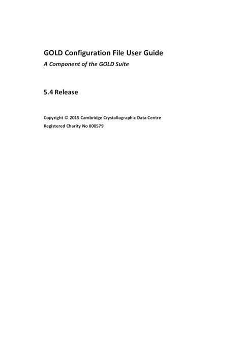 GOLD Configuration File User Guide 